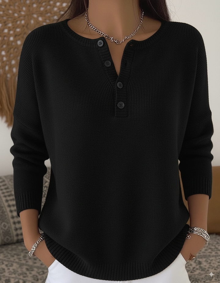 Belen - Soft-Touch Henley Sweatshirt