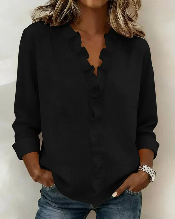 Maeryn - Premium Ruffled V-Neck Blouse