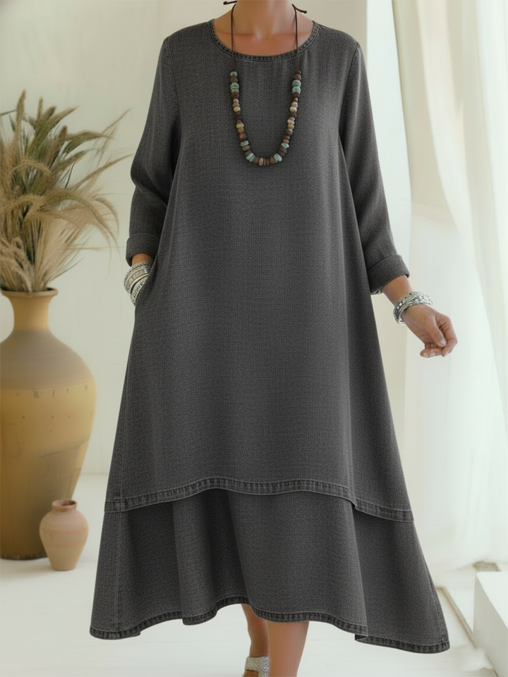 Sienna - Soft-Touch Long-Sleeve Midi Dress