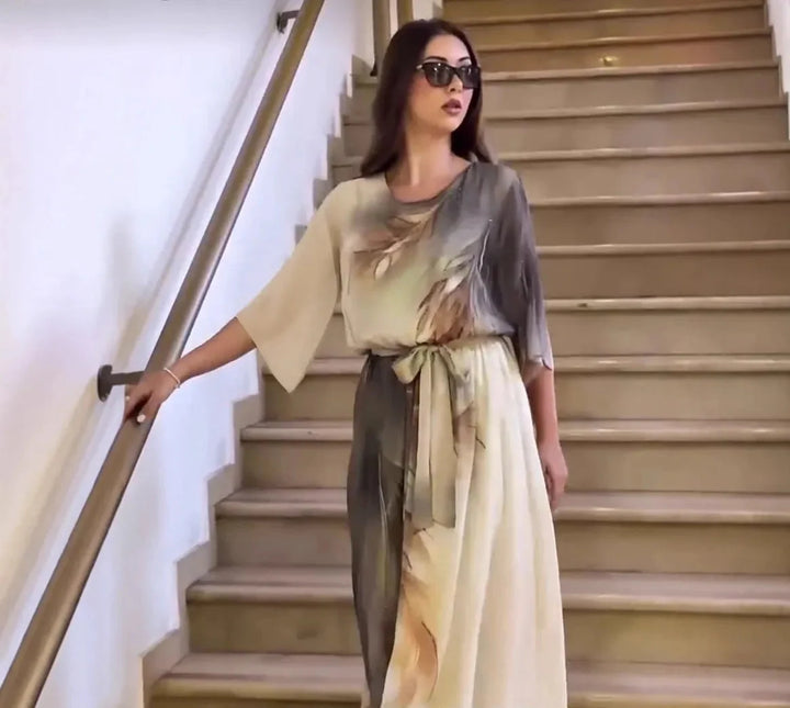 Halinor - Elegant Chiffon Maxi Dress