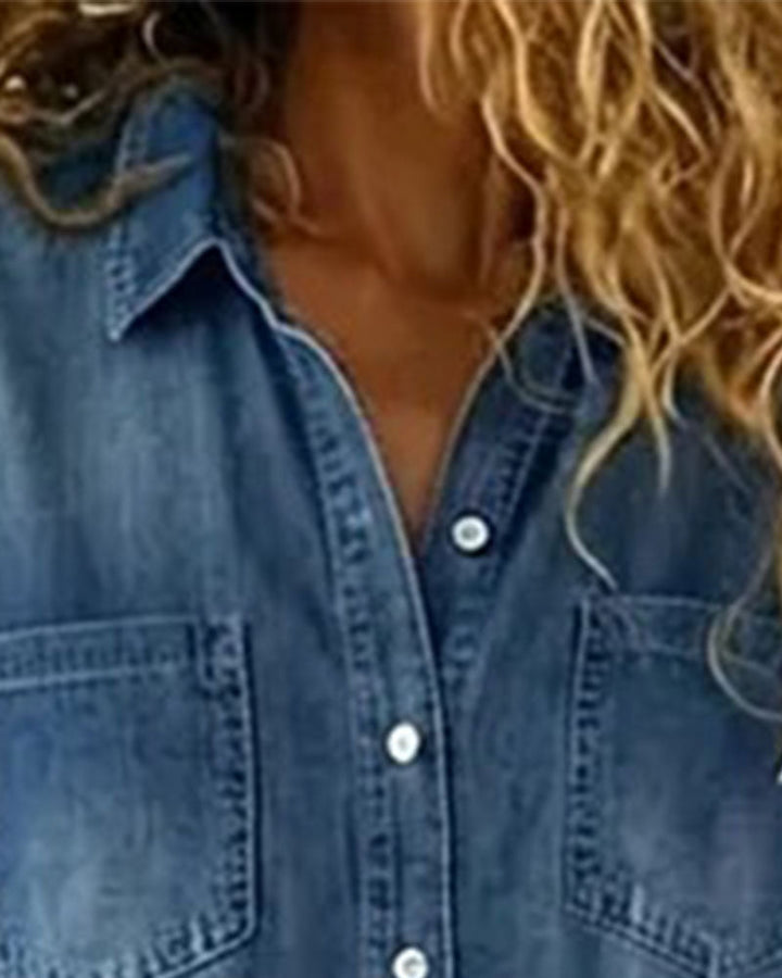 Ysmeria - Denim Button Front Romper