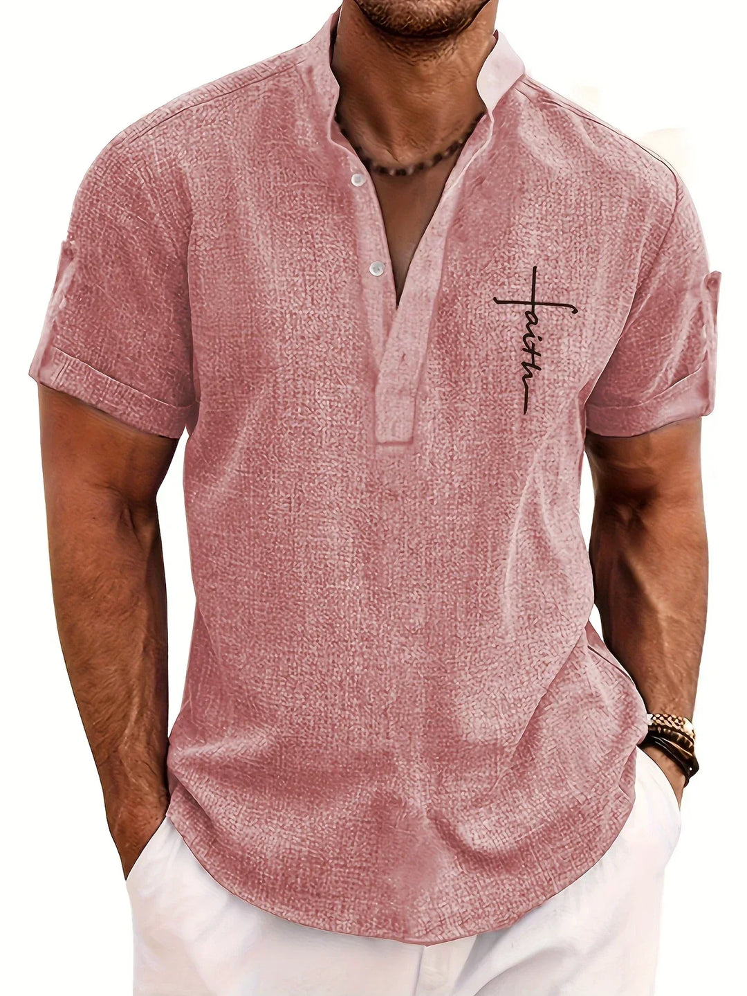 Harlan - Textured High-Collar Shirt