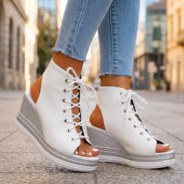 Layla - Elevated Lace-Up Wedge Sandals