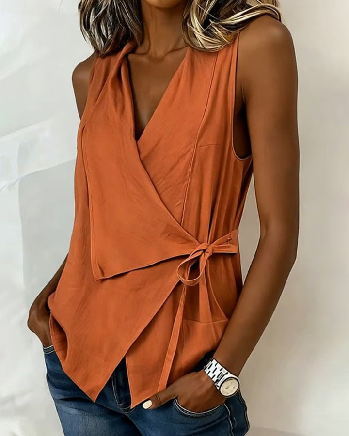 Farren - Sleeveless Wrap Blouse