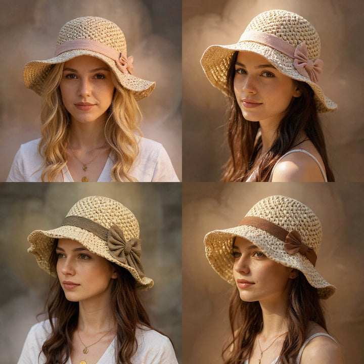 Coralie - Handcrafted Bow Sun Hat