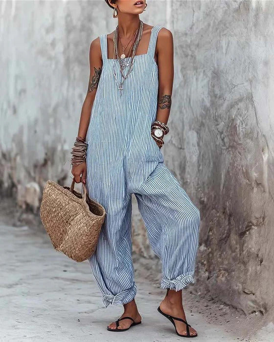 Noella - Lightweight Striped Jumpsuit