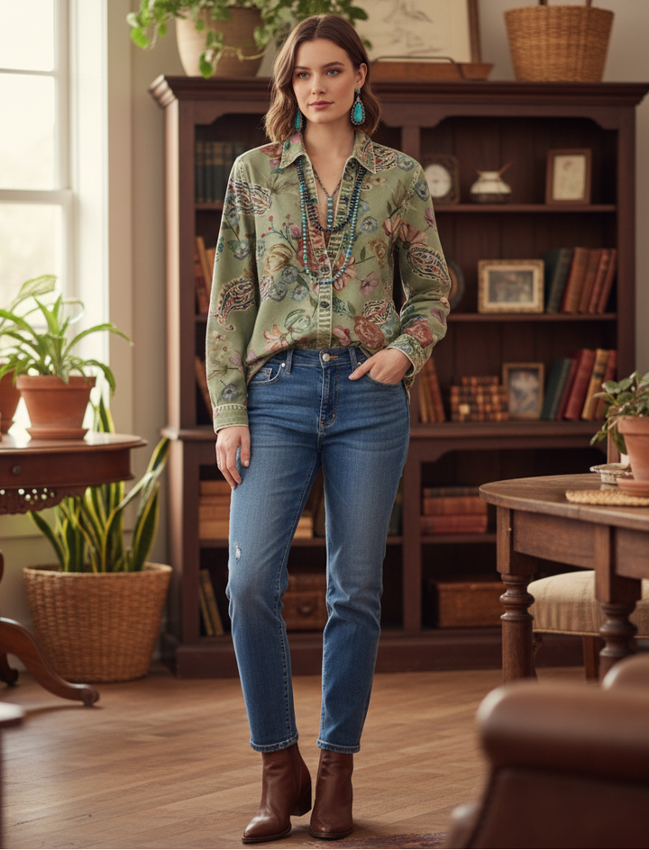 Narella - Soft Touch Long-Sleeve Blouse