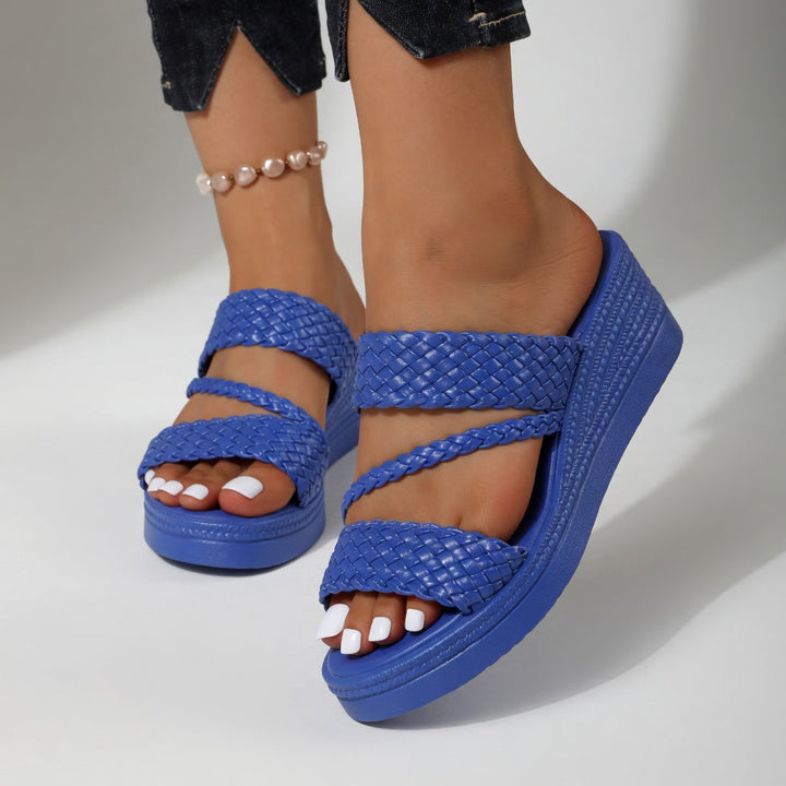 Whitley - Braided Platform Slide Sandals