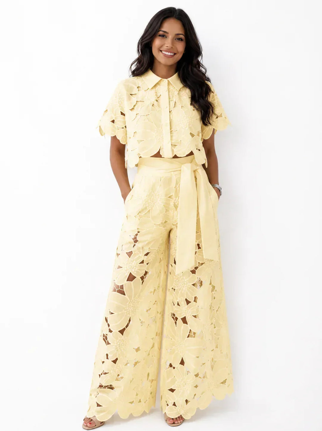 Avalina - Soft-Touch Blouse & Trousers Set