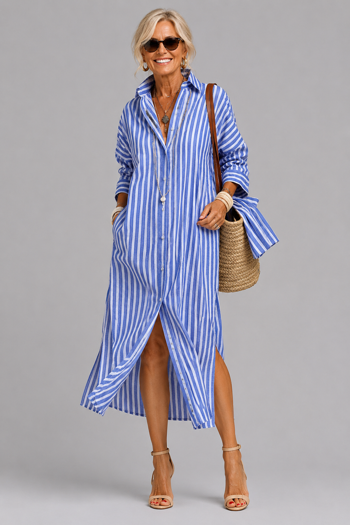 Rosabella - Crease-Resistant Belted Midi Dress