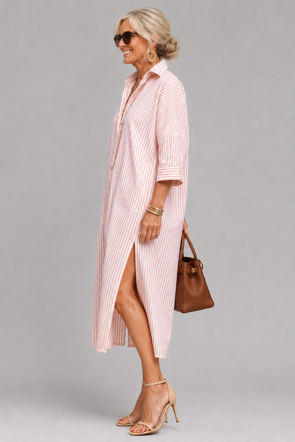 Rosabella - Crease-Resistant Belted Midi Dress