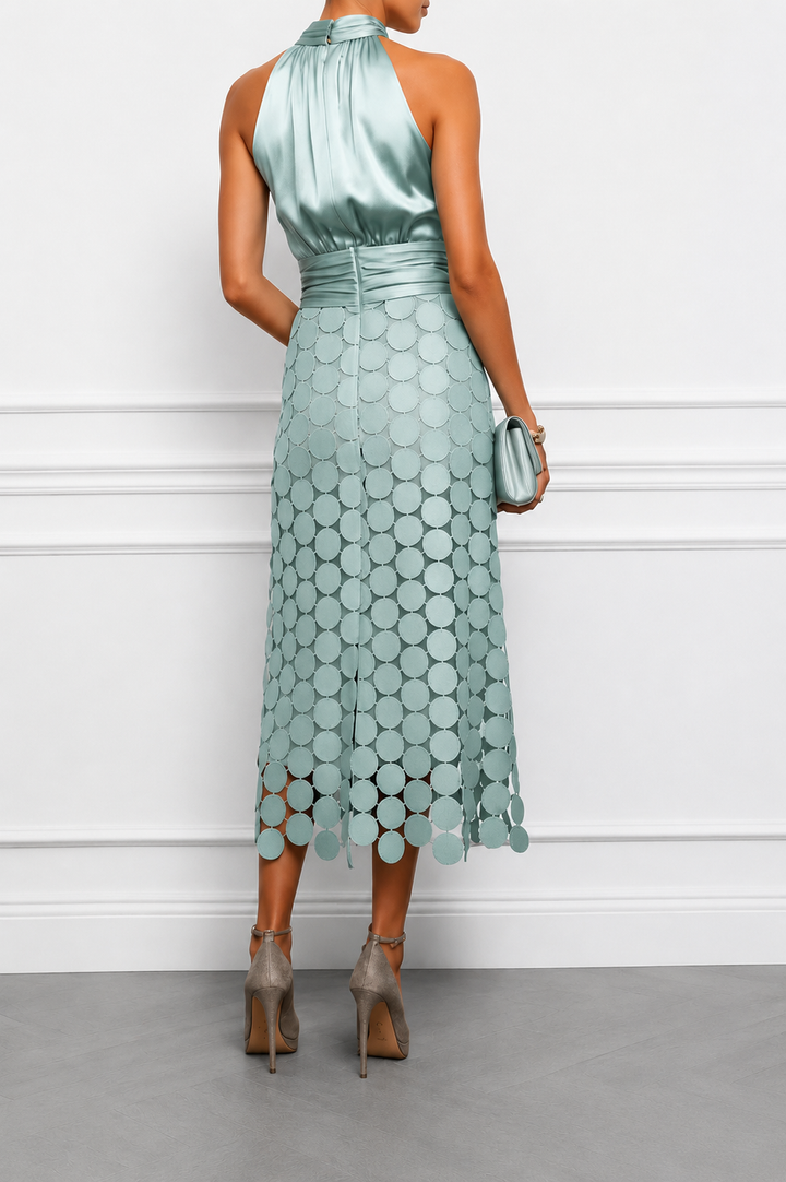 Amabel - Luxe Halter Midi Dress
