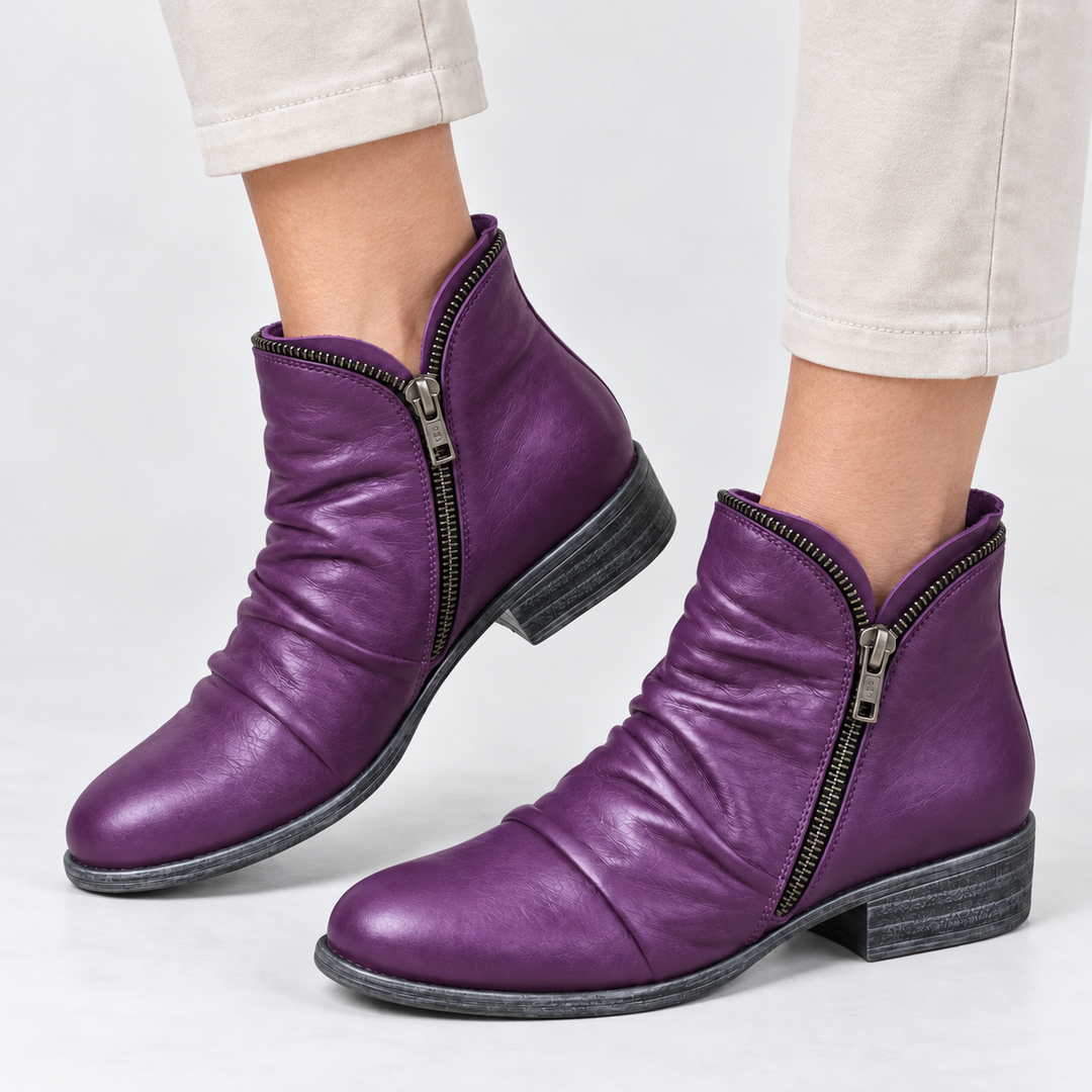 Anara - Textured Ankle Boots