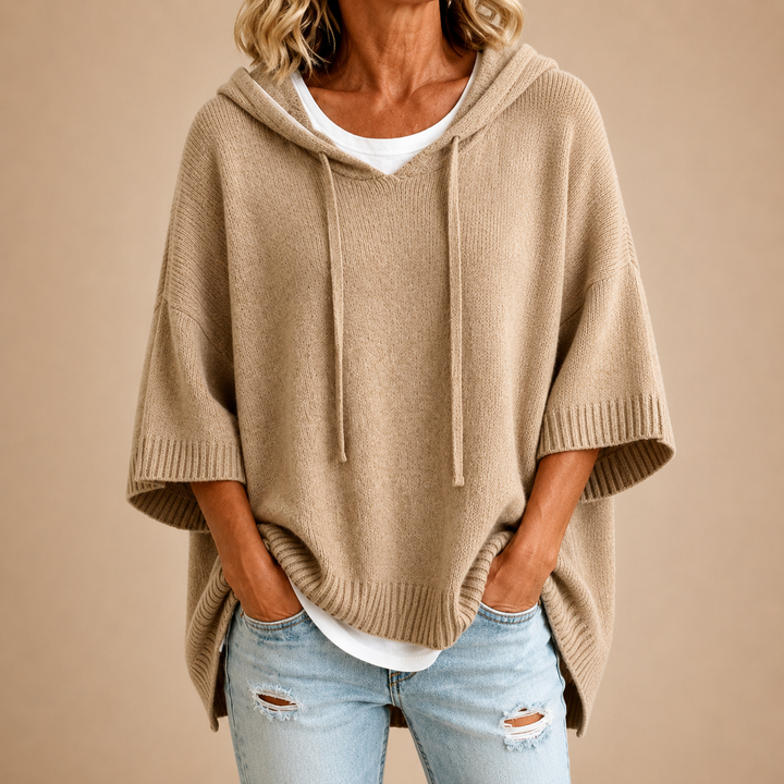 Delavique - Oversized Hooded Knit Sweater