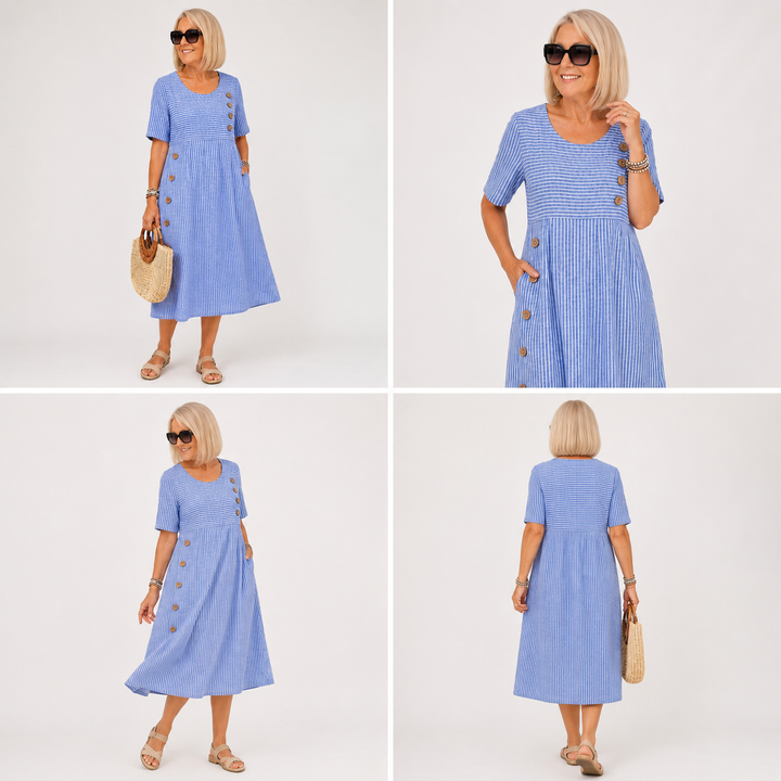 Carmina - Soft-Touch Striped Midi Dress