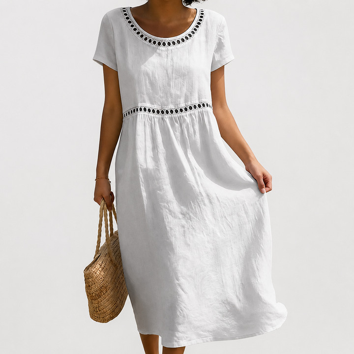 Ysoline - Soft-Touch Embroidered Midi Dress
