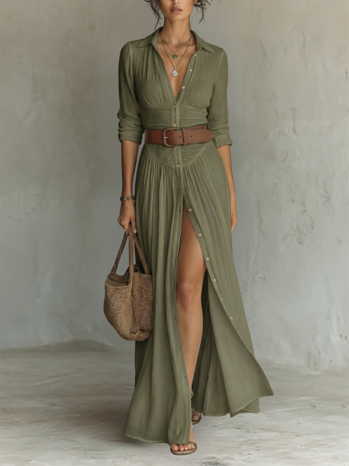 Velina - Flowing Pleated Maxi Dress
