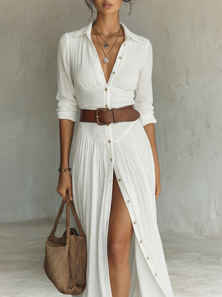 Velina - Flowing Pleated Maxi Dress