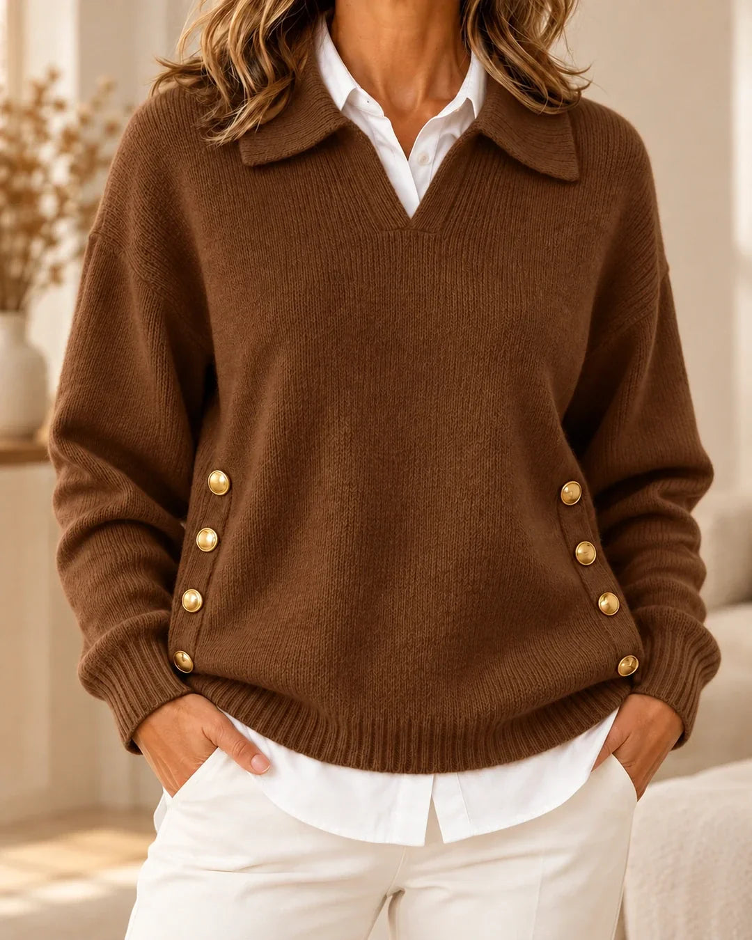 Doreen - Soft-Touch Polo-Neck Sweater