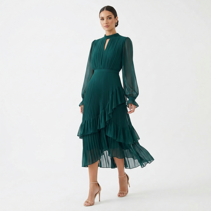 Kiana - Sculptural Pleated Evening Dress
