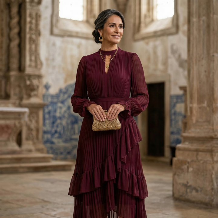 Kiana - Sculptural Pleated Evening Dress
