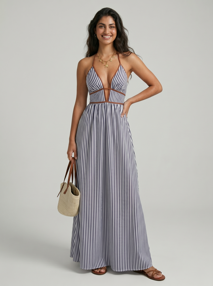 Lilliet - Sculptural Halter Maxi Dress