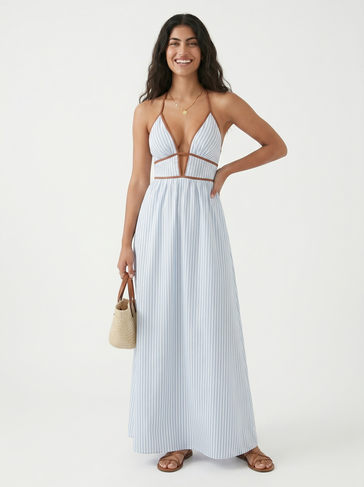 Lilliet - Sculptural Halter Maxi Dress