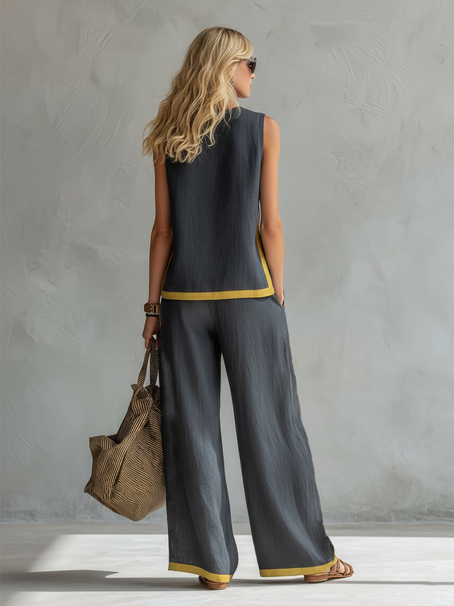 Quella - Fluid Top & Trousers Set