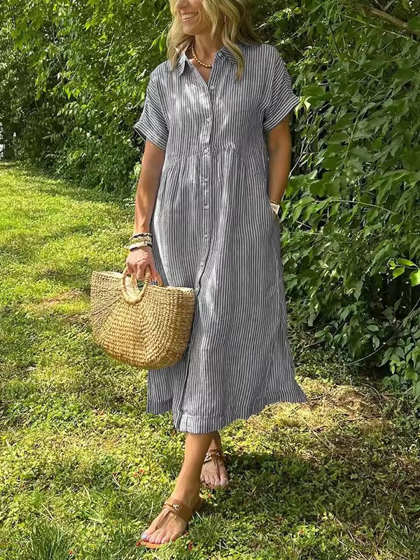 Lumae - Soft-Touch Maxi Shirt Dress