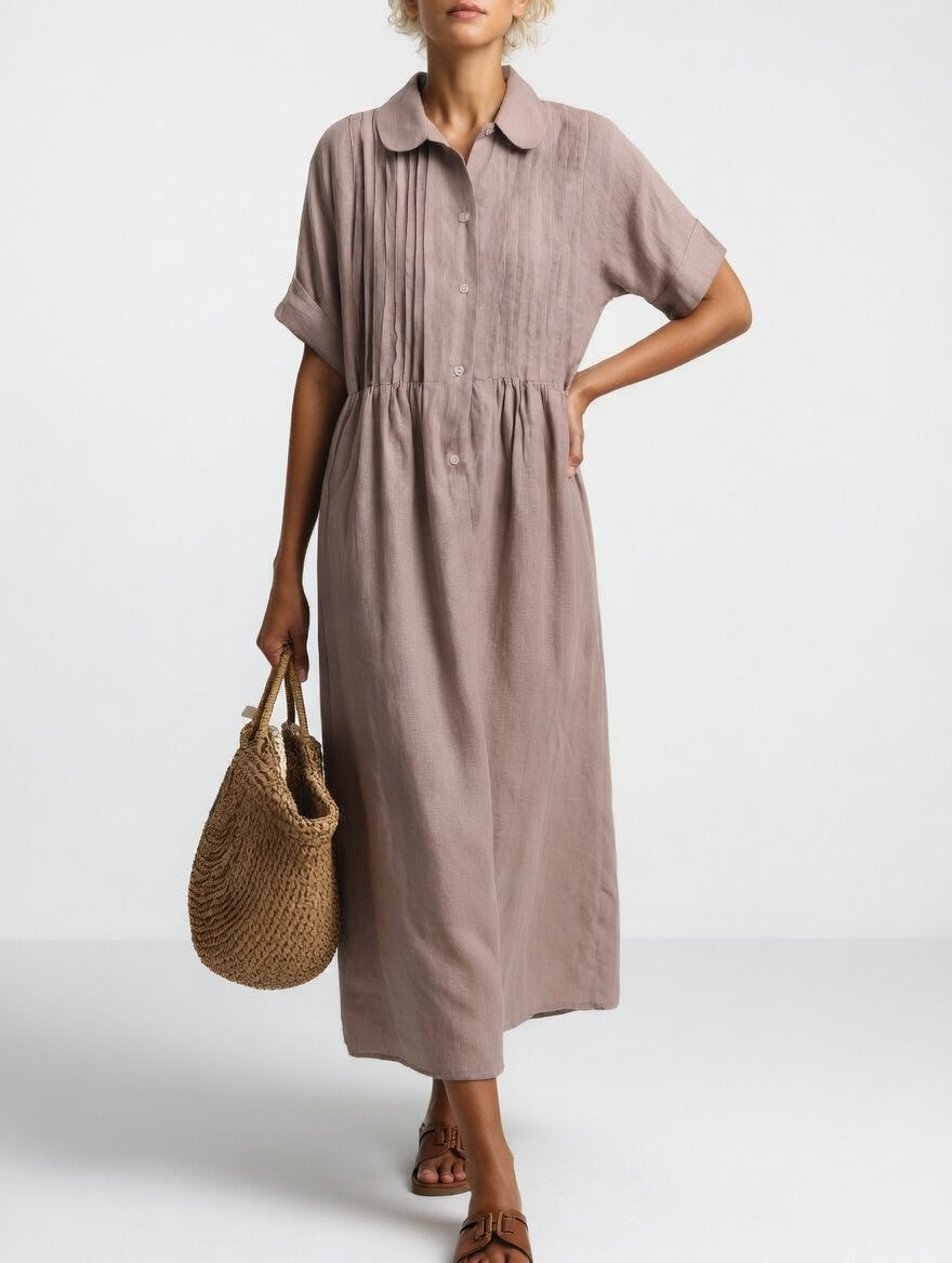 Jorisa - Short Sleeve Midi Dress