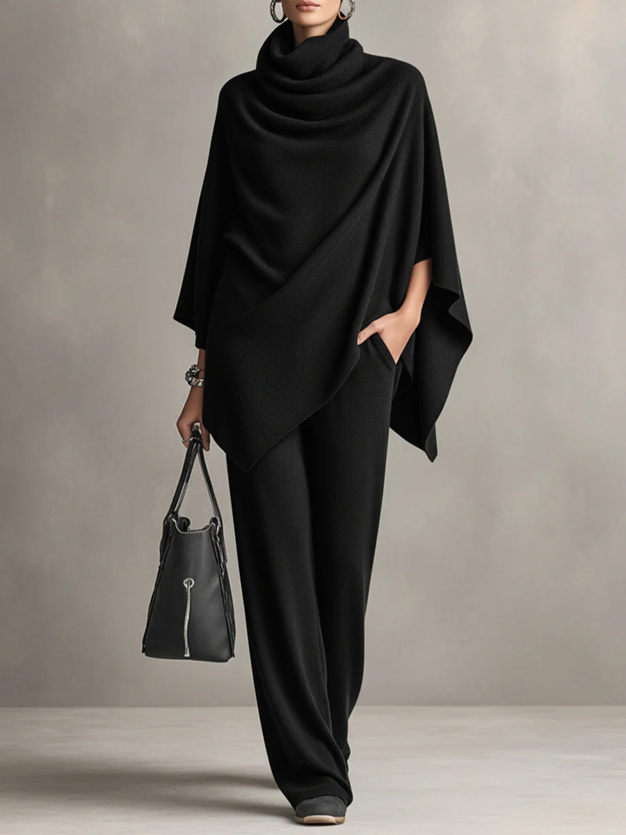 Renai - Soft-Touch Draped Two-Piece Set