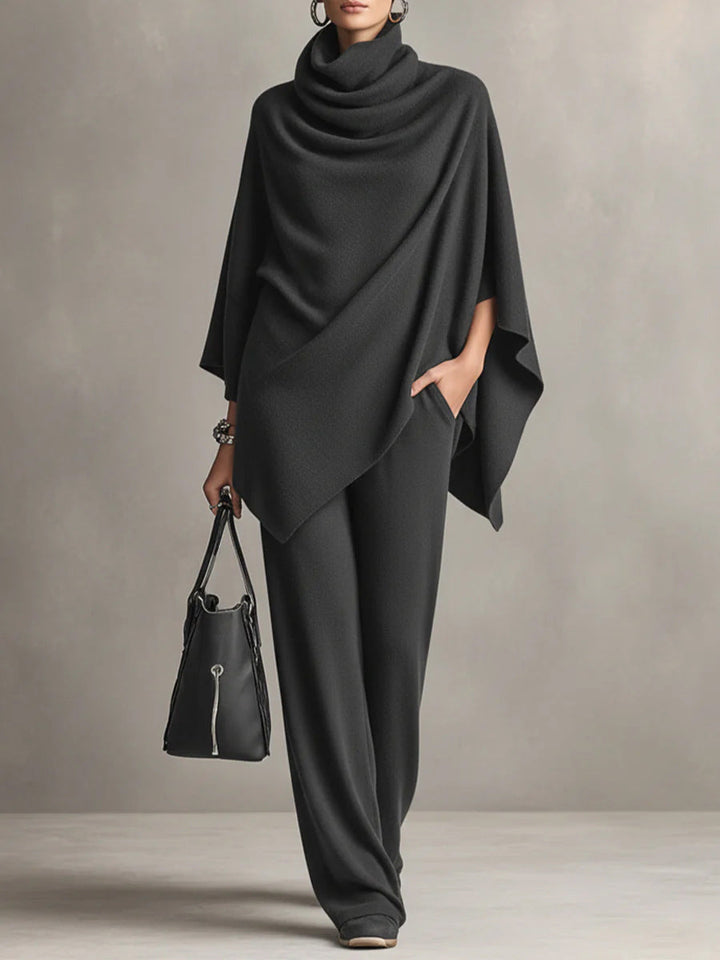 Renai - Soft-Touch Draped Two-Piece Set