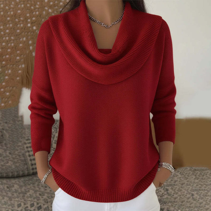 Mirelia - Draped Cowl Neck Sweater
