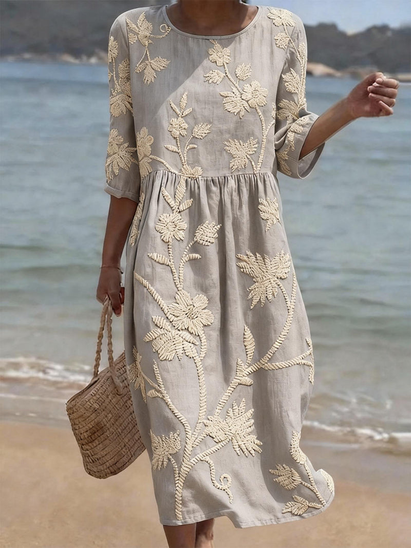 Marina - Breezy Linen Midi Dress