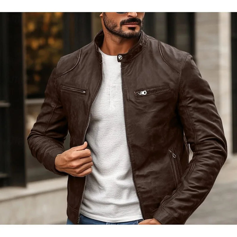 Lorcan - Biker Style Zip Up Jacket