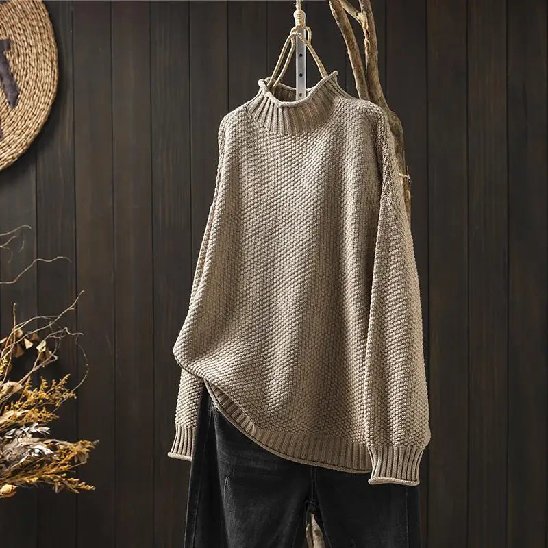 Oriane - Textured Mock-Neck Sweater