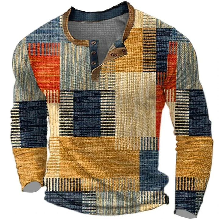 Karel - Coloured Patchwork Long-Sleeved Shirt