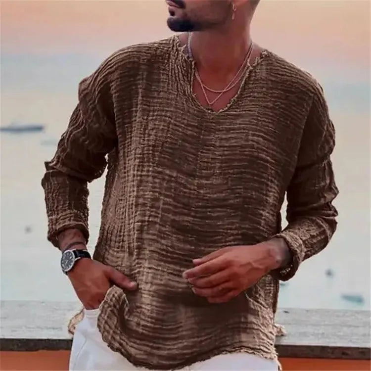 Kairus - Lace-Up Henley Shirt