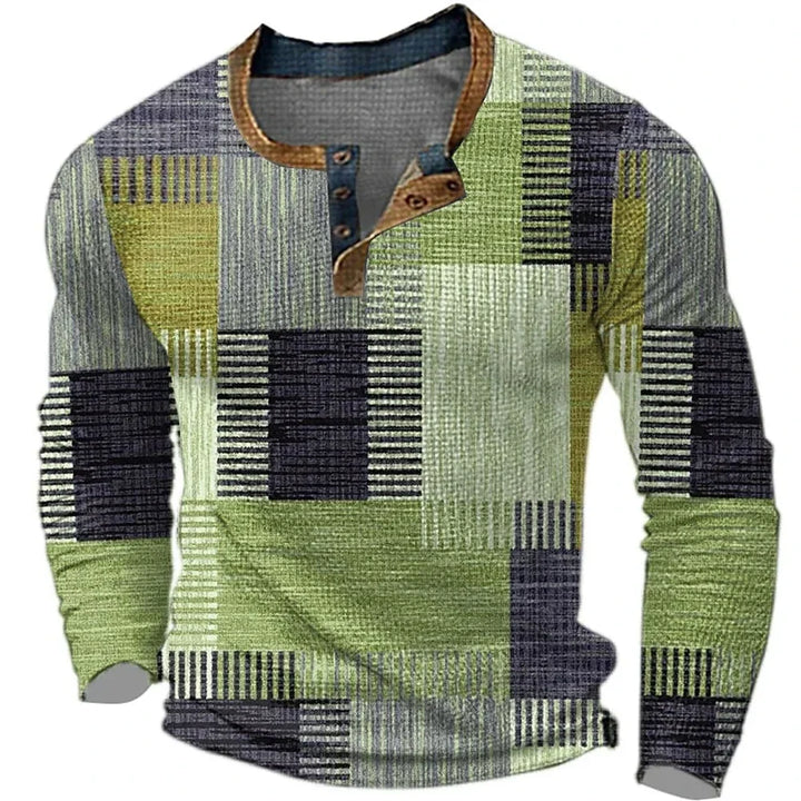 Soreth - Soft-Touch Patchwork Long Sleeve Shirt