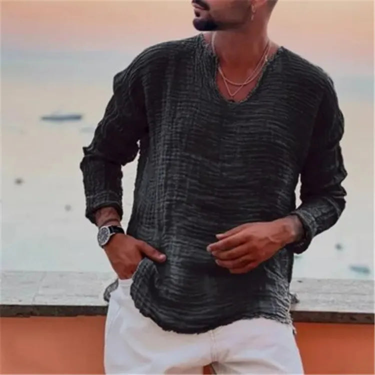 Kairus - Lace-Up Henley Shirt