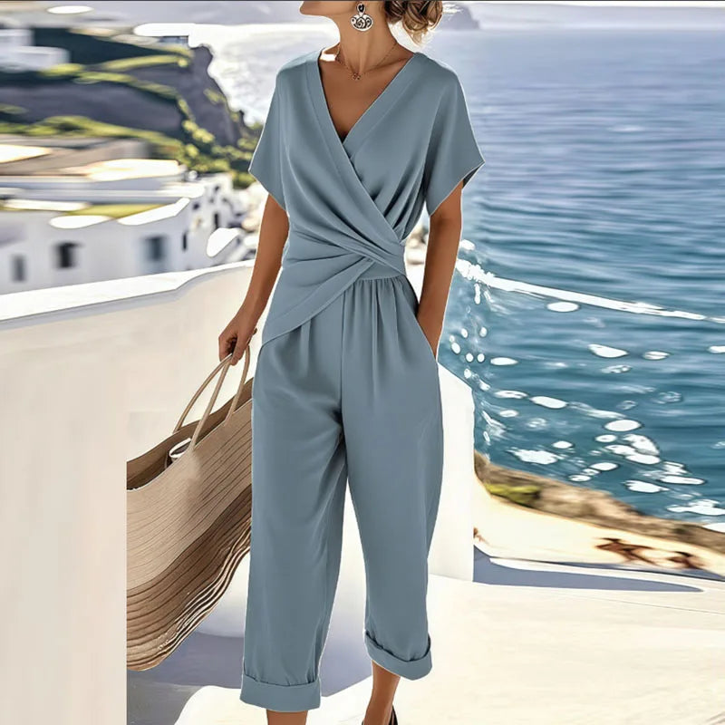 Ziora - Soft-Touch Wrap Shorts Set