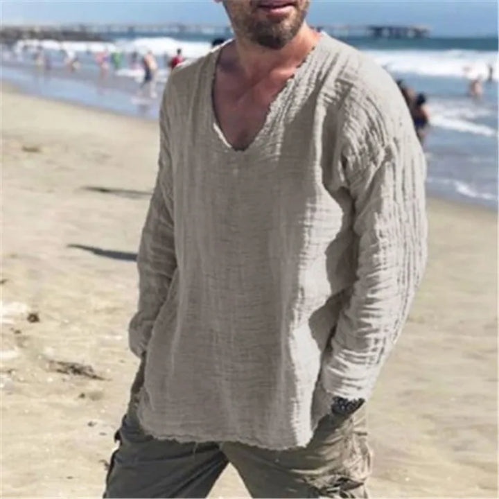 Kairus - Lace-Up Henley Shirt