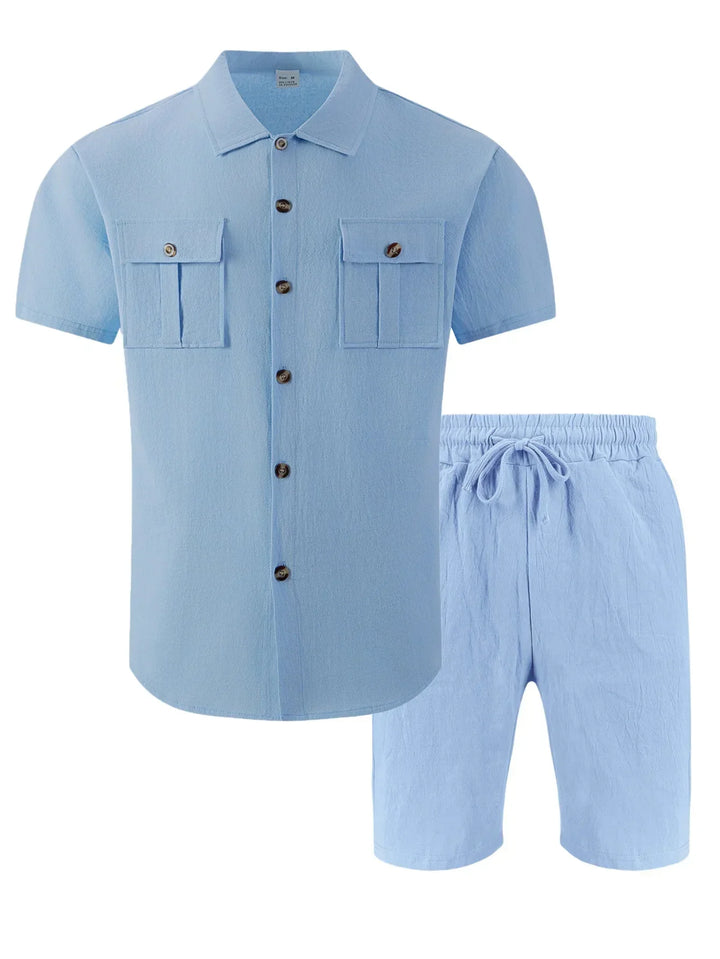 Baird - Linen Blend Shirt And Shorts Set