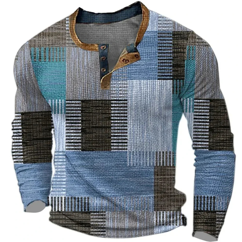 Soreth - Soft-Touch Patchwork Long Sleeve Shirt