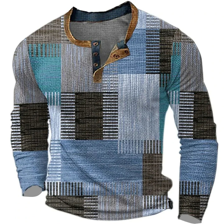 Soreth - Soft-Touch Patchwork Long Sleeve Shirt