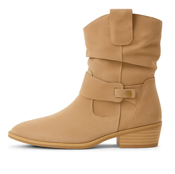 Calluna - Soft-Touch Block-Heel Mid-Calf Boots