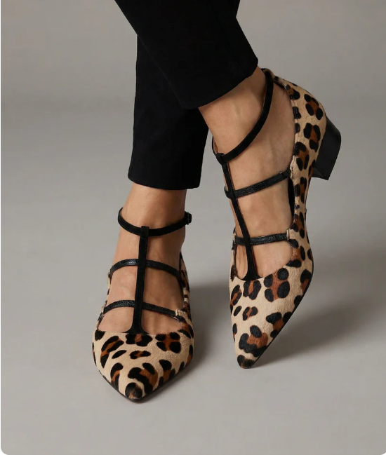 Georgina - Refined Leopard-Print Strappy Heels
