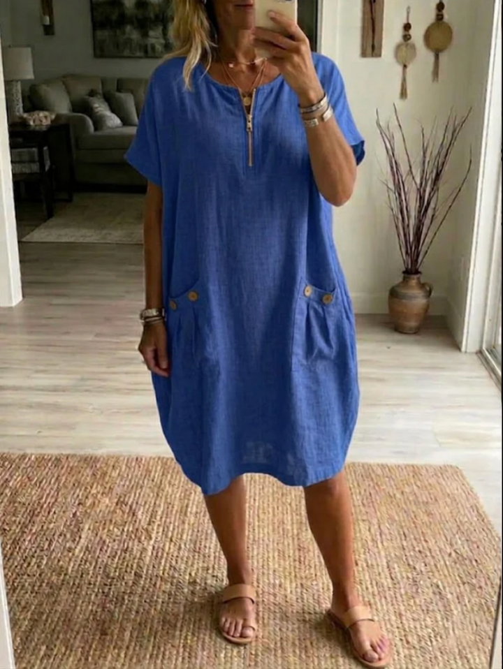Adelise - Soft-Touch V-Neck Summer Dress