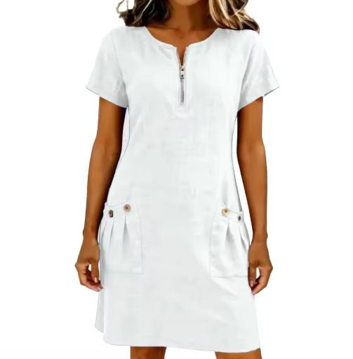 Adelise - Soft-Touch V-Neck Summer Dress