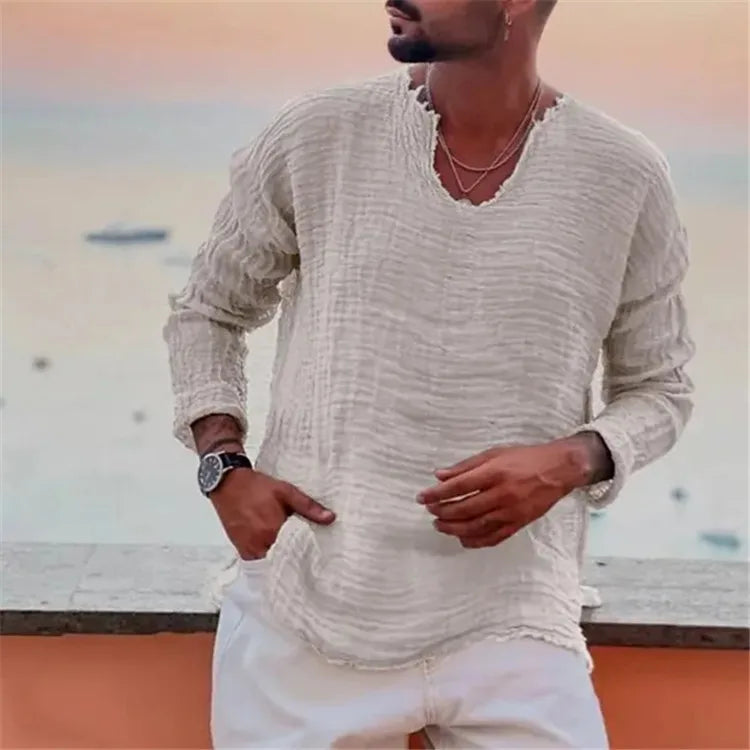 Kairus - Lace-Up Henley Shirt